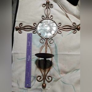 Cross wall hanging pillar candle holder